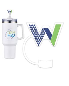Custom Silicone Straw Topper - choice of W, Poop Emoji, Water Droplet